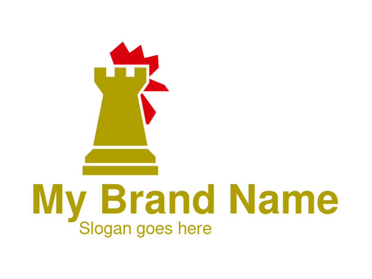 Chess Rook and Rooster Combination Logo for a Strategic Food Brand